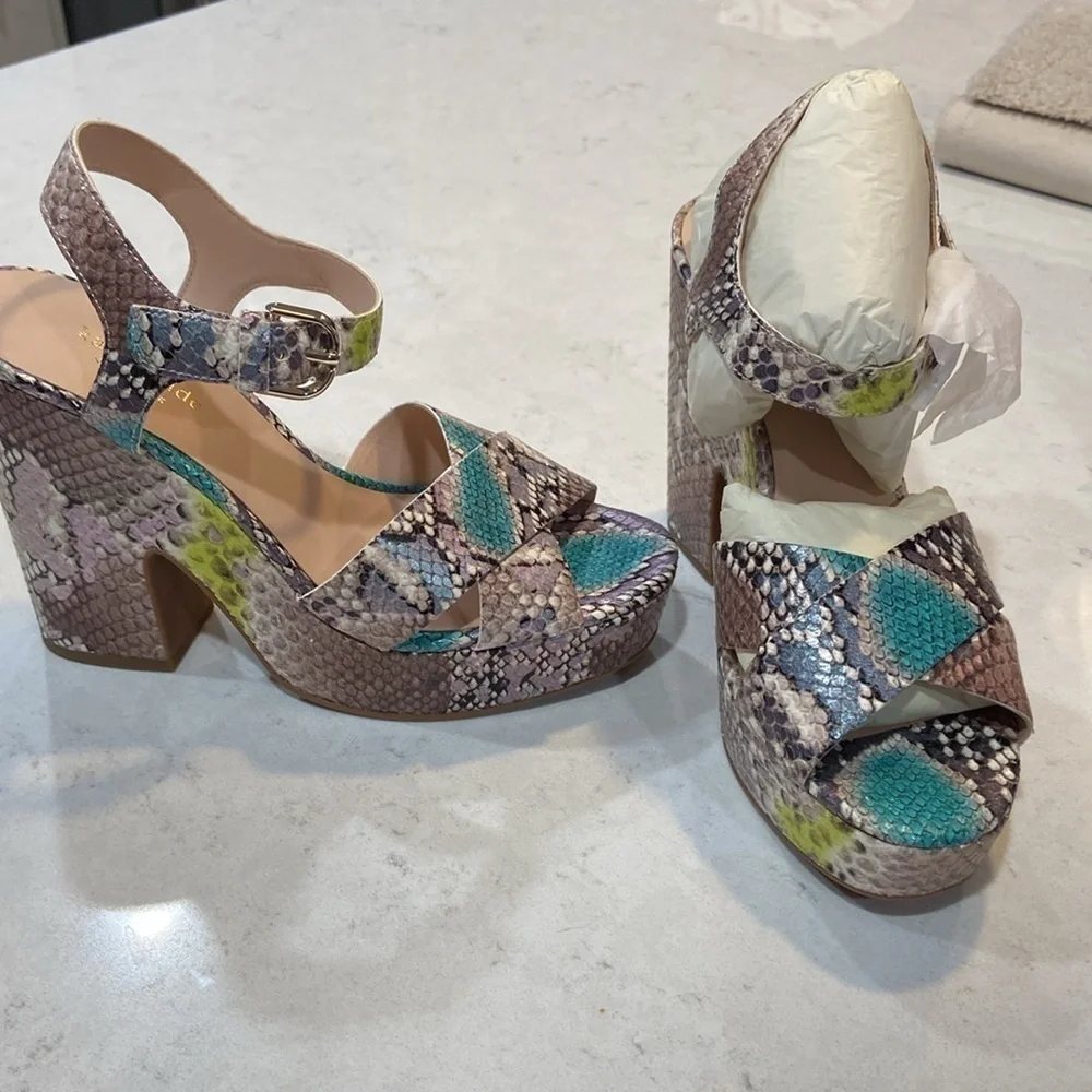Kate Spade NIB Grace lemon sorbet platform sandal size 8 1/2
